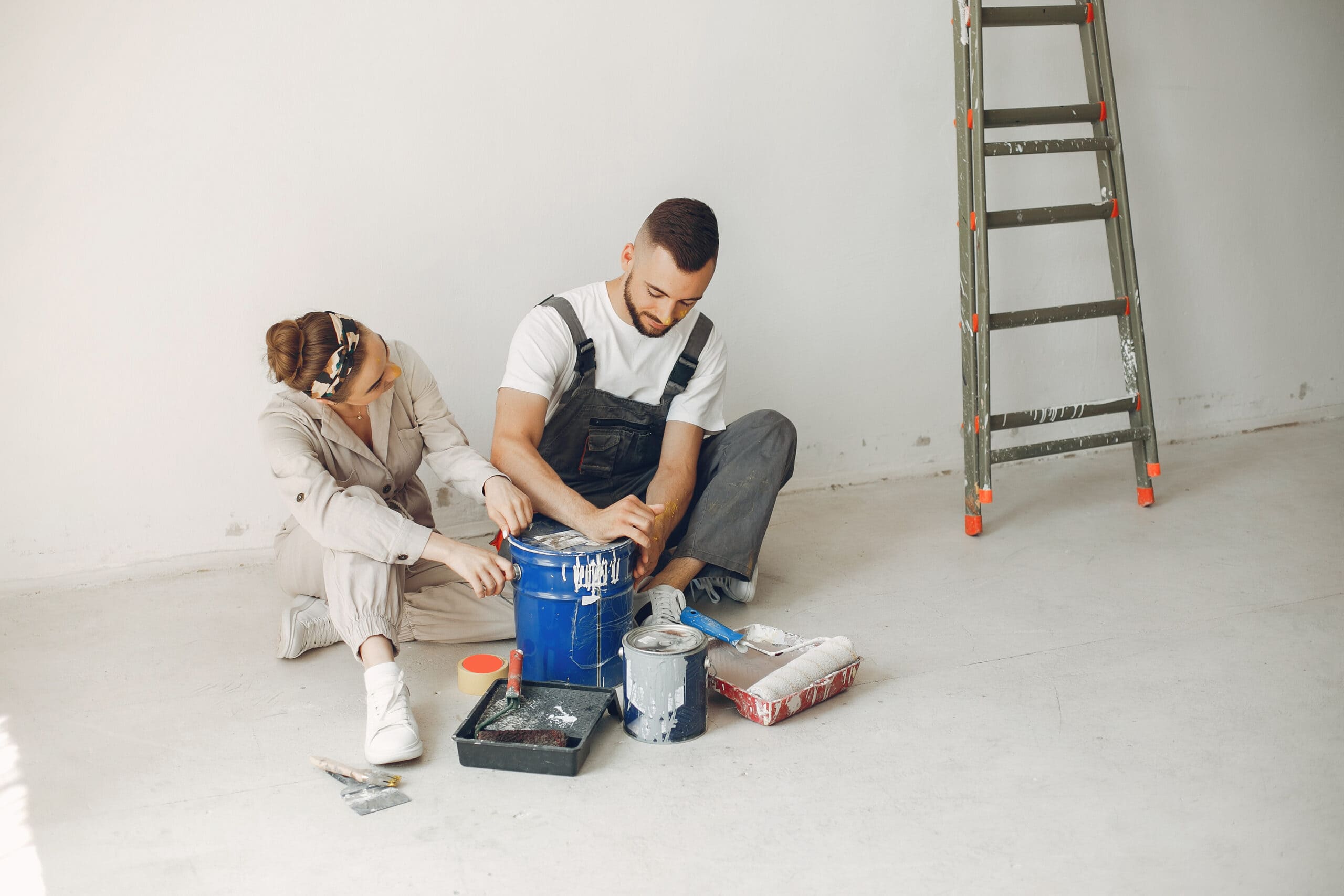 couple renovating their basement