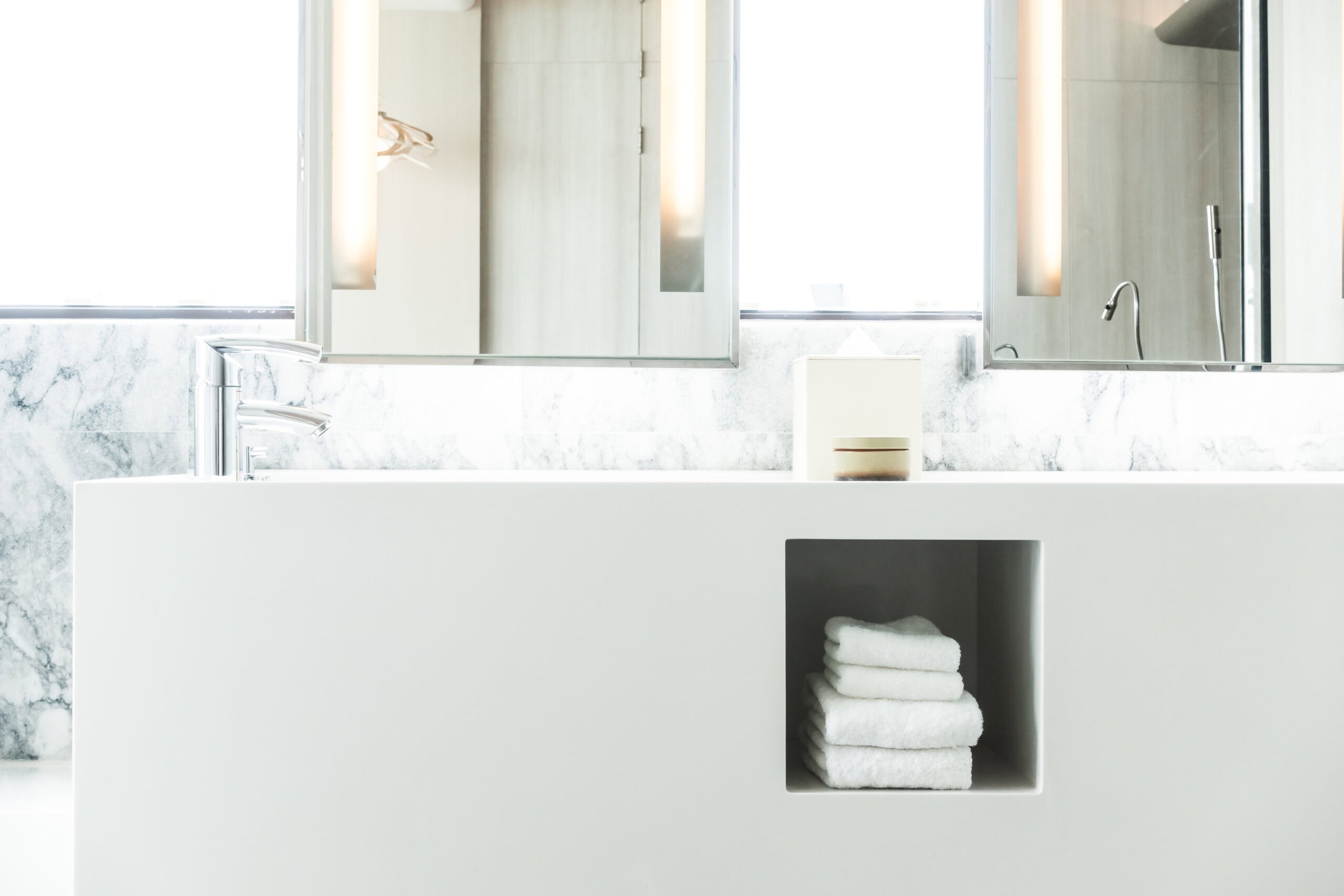 white porcelain sink in the bathroom